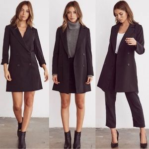 Vetta Capsule Convertible Oversized Blazer Dress Vest Black Size XS